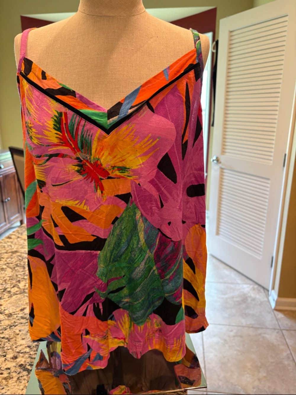 Soma Multicolor Tropical Print Cami - Pink Orange Green Yellow